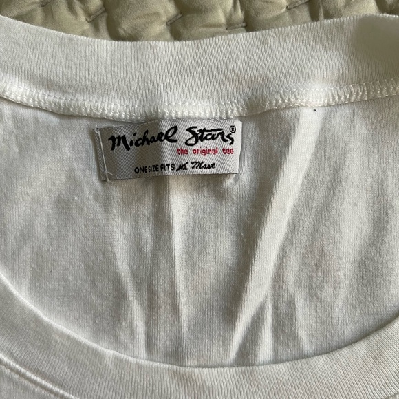 Michael Stars White Fitted Short Sleeve Tee - Picture 2 of 2